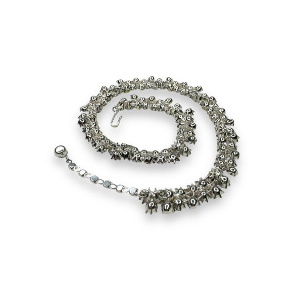 Vintage Trifari Choker Necklace Multi-Color Crystals Hook Closure 13"-15" - Picture 4 of 11